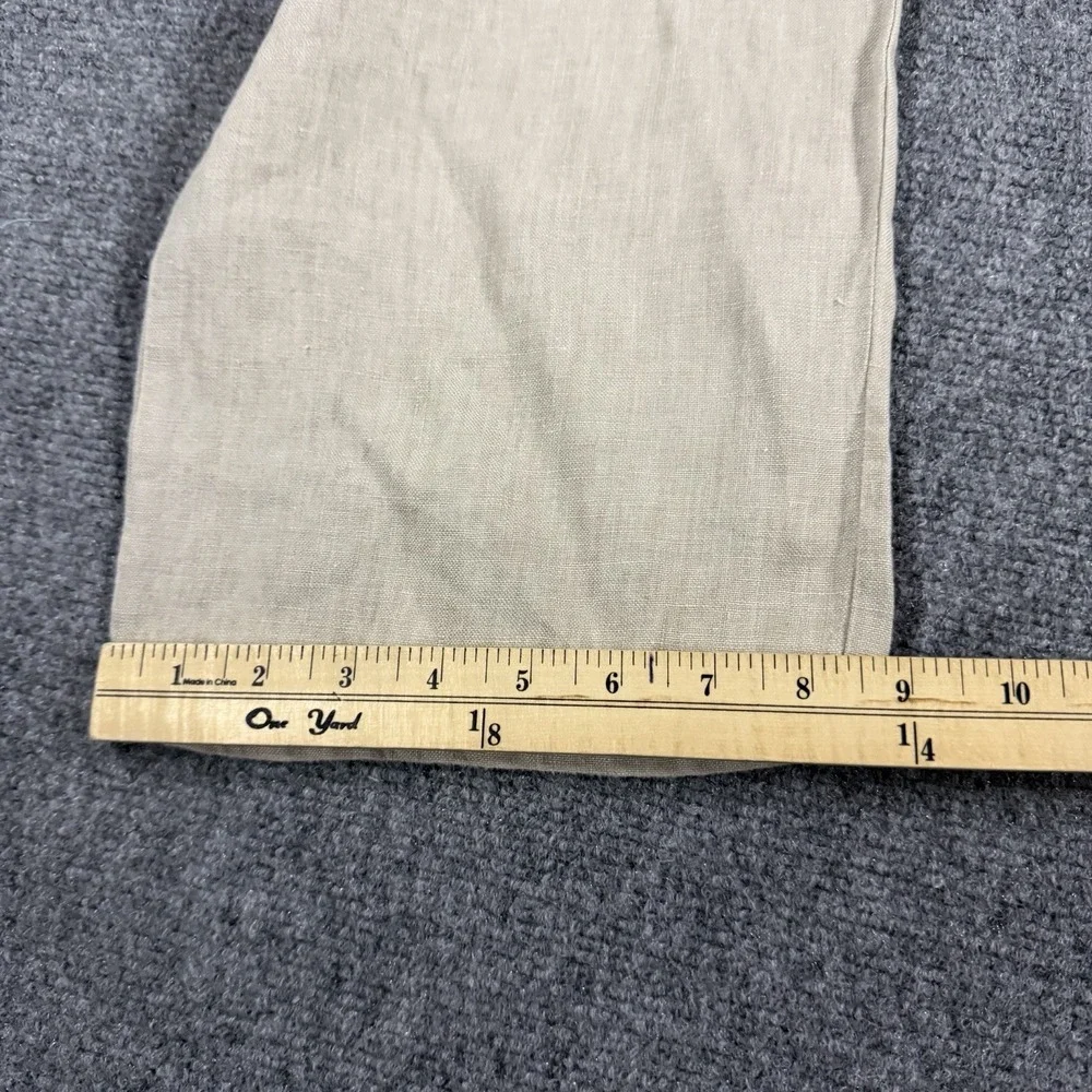 Madda Fella Linen Pants Mens Medium Beige Drawstring Beach Tropical Resort